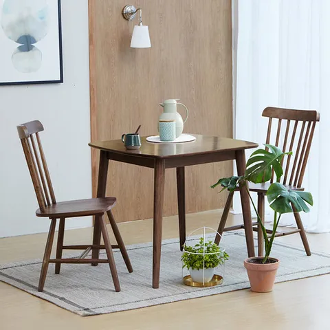 베스트리빙 아슬란 토토 2인(750) 원목 테이블 식탁 세트/의자 2개
