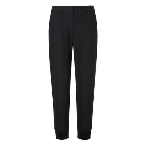 헤지스 골프 여성 24FW 간절기필수템블랙 여성 스티치 포켓 포인트 조거 팬츠 HWPA4C921BK