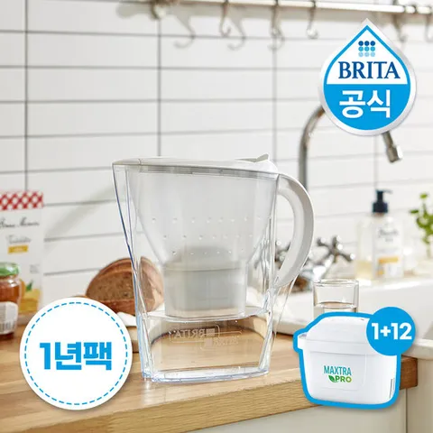 브리타 정수기 마렐라쿨 2.4L 1년팩(기본필터 1입 + 추가필터 12입)