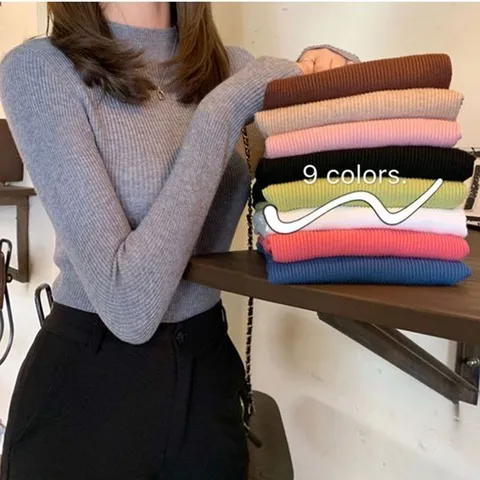 골지니트티 반폴라 골지 니트 티셔츠 베이직 겨울 이너