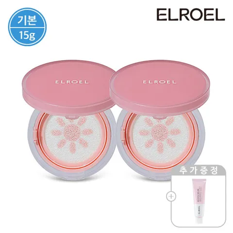 [기본] 엘로엘 핑크 톤업 선쿠션 15g 본품2개+비타크림 50ml