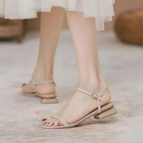 프렌치한줄샌들 여자신발 여자구두 샌들 여름 슬리퍼 부츠 플