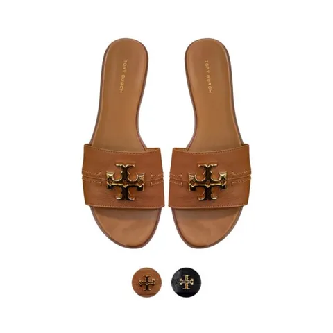 [토리버치] 여성 에벌리 레더 슬라이드 샌들 60245