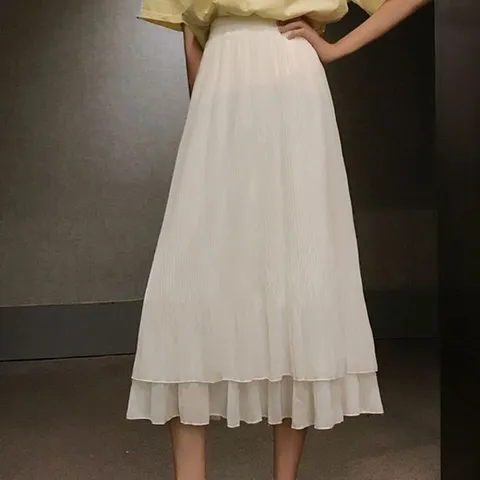 여름치마 주름 쉬폰 캐주얼 허리밴딩 하객룩 데이트룩