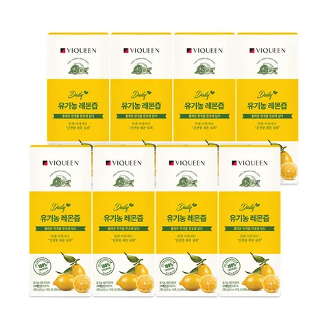 [1일1레몬] 바이퀸 데일리 유기농 레몬즙 14포*8박스(112포)