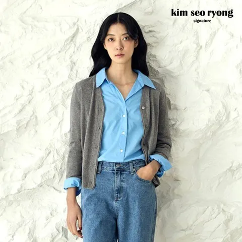 김서룡실크캐시미어 100% 드레이프 가디건