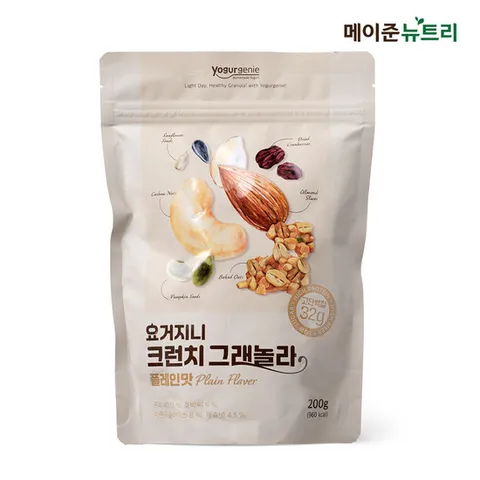 메이준뉴트리 요거지니 크런치 저당 고단백 그래놀라 1봉 200g