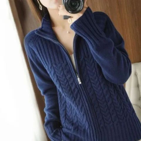 여자봄가디건 여성 트렌디 캐쥬얼 아우터 니트 집업 가디건 네이