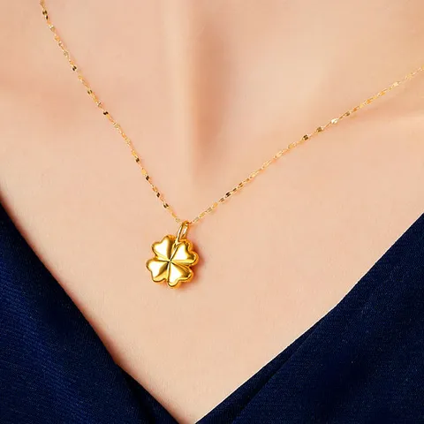 24K골드 순금 럭키볼륨 클로버 펜던트 PG1060