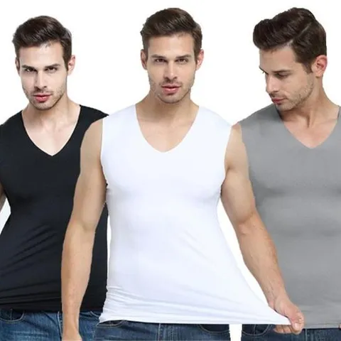 남성 여름 런닝 심리스 쿨 나시 브이넥