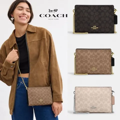 코치 COACH CW204 여자 가방 시그니쳐 체인 슬림 크로스백