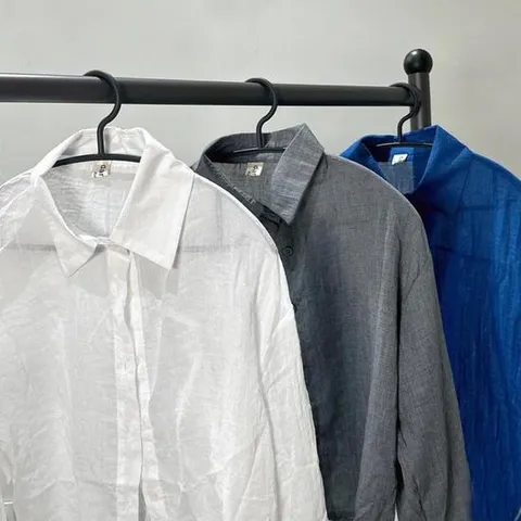 여성 시스루 거즈 린넨 여름 셔츠 남방 [햇빛차단 여자 크롭 긴팔셔츠 루즈핏 화이트 아이보리 딥 블루]