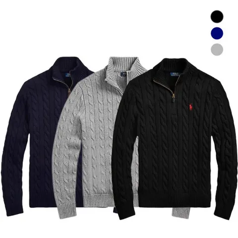 [폴로랄프로렌]남녀공용 케이블 니트 하프 집업 스웨터