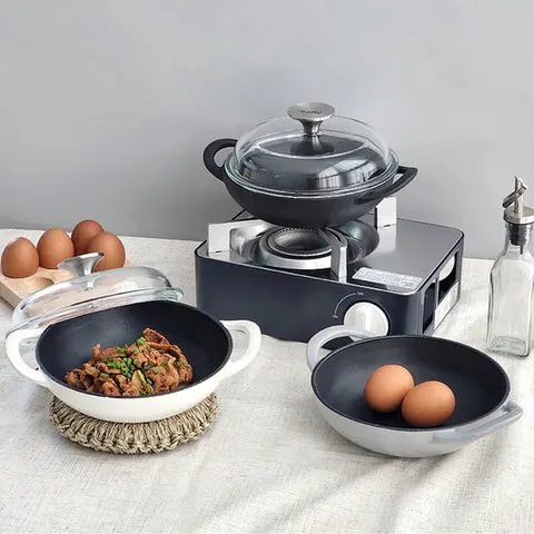 에지리 블랙 아이언 IH 무쇠 주물냄비 18cm 3color 택1 / 양수 솥밥냄비 베이비웍