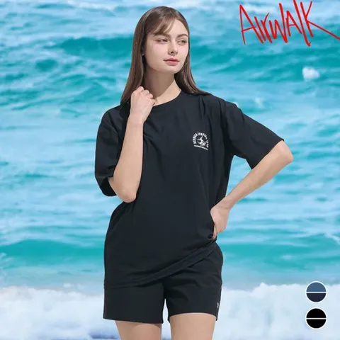 [에어워크]여성래쉬가드세트 2피스 반팔티보드숏 YAWe5076YAWe51