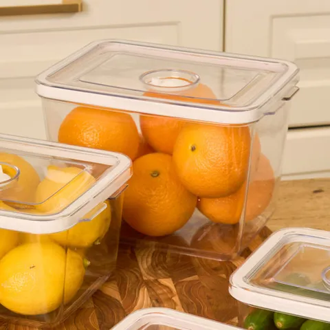 [무케]_휴락 진공밀폐용기사각5호 밀프랩 반찬통 야채보관