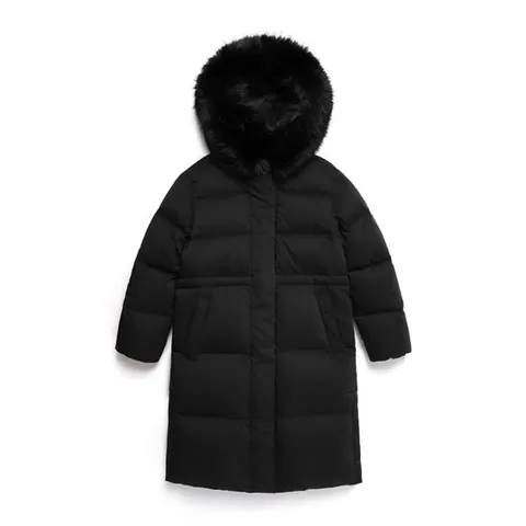 내셔널지오그래픽 N244WDW171 여성 에그레타 롱기장 구스 다운 점퍼 CARBON BLACK