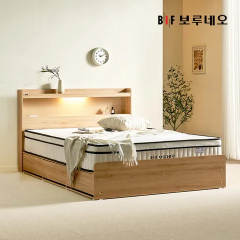 보루네오 제니아 국내제작 LED 수납침대 프레임 슈퍼싱글 SS 시리즈(매트 미포함)