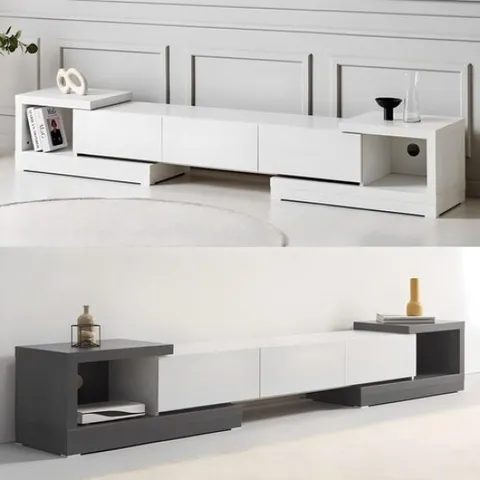 솔피 1600 1800 2400 확장형 tv다이 수납 서랍형 거실장 (착불)