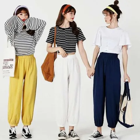 여성 밴딩 벌룬 스타일 편한 팬츠