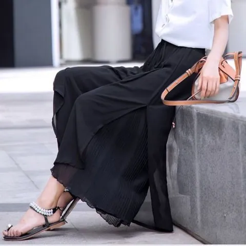 치마바지 시폰치마 쉬폰 와이드 시폰 주름