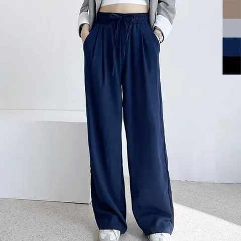 여성 린넨혼방 와이드 밴딩팬츠 1P 여름 바지