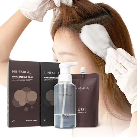 국산 비건 인증 EWG 그린 등금 새치 물 거품 샴푸 염색 약 100ml