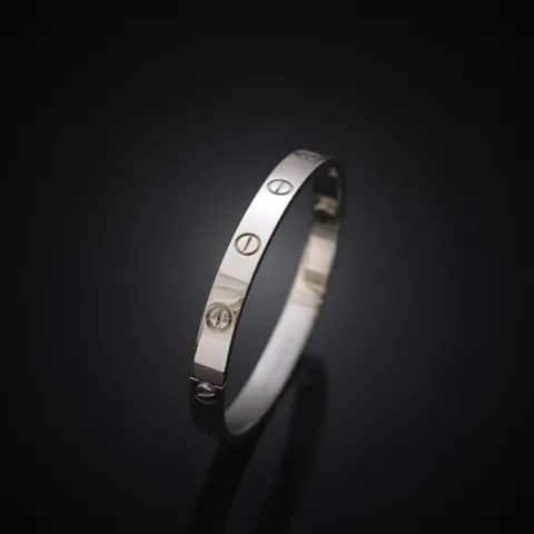 (중고명품)까르띠에 러브팔찌 클래식모델 18K 화이트골드 16호