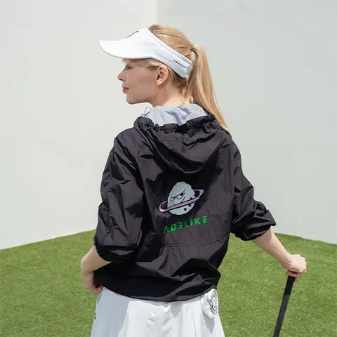 아델라이크 플래니 후드 골프 바람막이 점퍼 아델골프 당일발송 여자골프웨어 빅사이즈 골프웨어