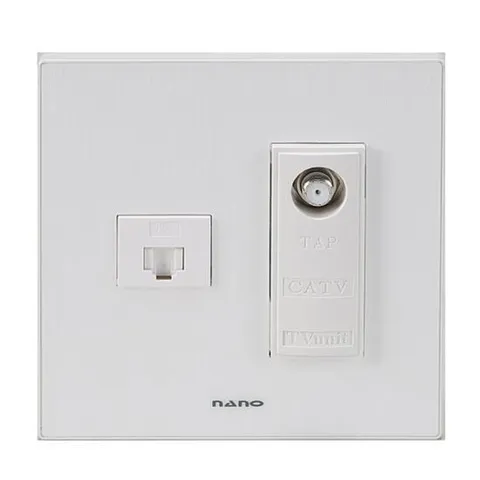 전화통신(아트2) 2개용 복합 8P+CATV 2방(화이트)