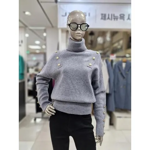 제시뉴욕 세이브존04 터들넥 금장단추 니트티셔츠 bea5ko515000