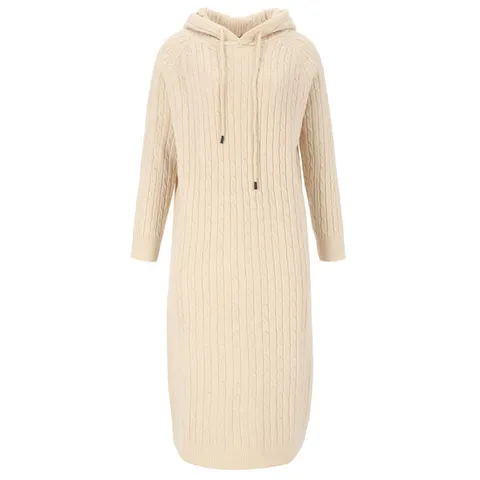 [ 롯데백화점 ][에이비에프지]꽈베기 후드 니트 롱 원피스 APZ1HO32B