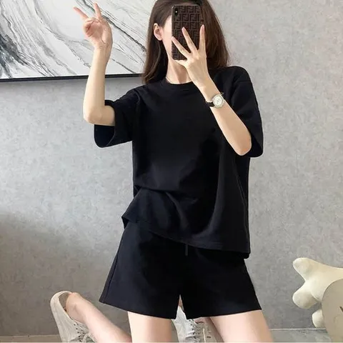 반팔 여자 여름 데일리 편한 반바지 트레이닝복 셋업