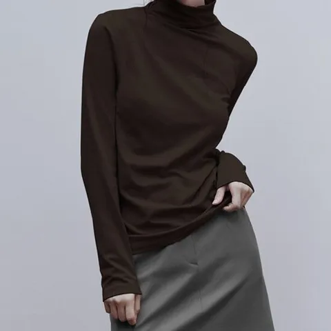 면모달 터틀넥 기모 티블라우스 1종