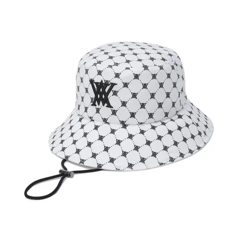 [어뉴골프] UNI MONOGRAM PATTERN BUCKETHAT_WH