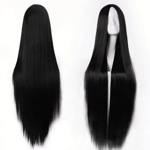 검은색 긴 생머리 가발 100cm G