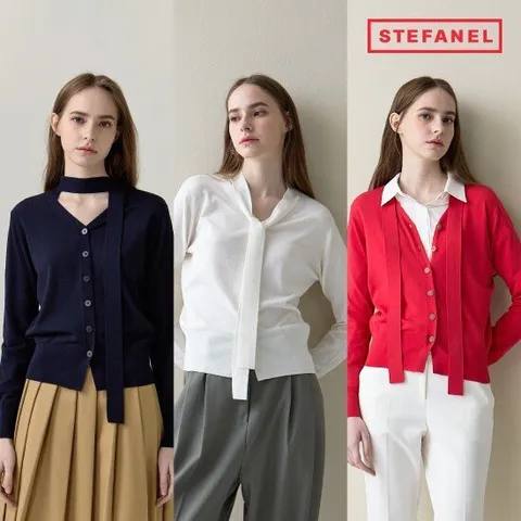 스테파넬 타이 니트 가디건