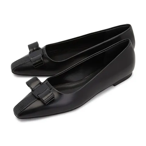 페라가모 바라 보우 발레리나 플랫슈즈 SIWAR NERO 0775926