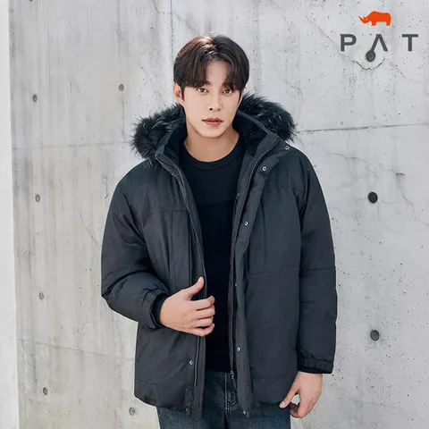 [PAT 남성][2024년 신상] 폭스퍼 후드 중기장 구스다운 점퍼_1K72035