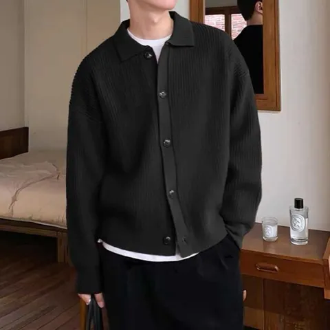 남자봄가디건 하찌패턴 카라넥 가디건 좋은신축성 레귤러핏 아우터