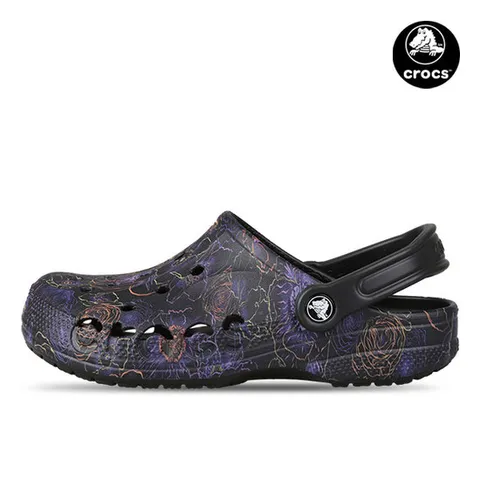 크록스 바야 플로럴 클로그 여성 슬리퍼 샌들 블랙 210450-001