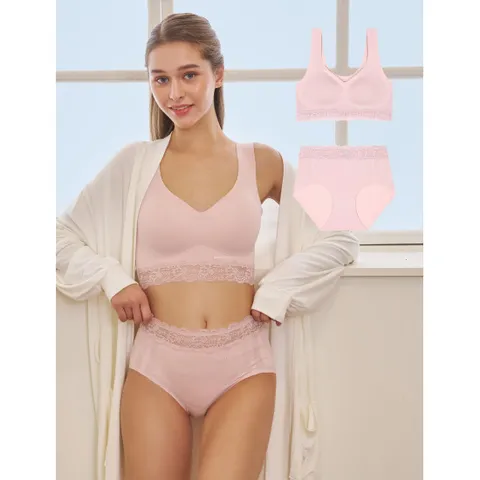 상콤플렉스 여성 퍼펙트 터치 컬렉션 브라팬티 (핑크)