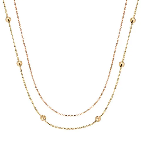 [모던쥬얼리]14K 민볼 2줄체인목걸이