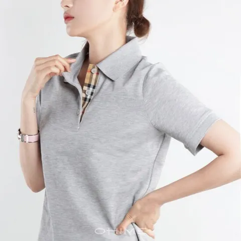 [오늘발송] 버버리 티셔츠 여성 말레코 반팔 폴로티 그레이 80669011/80739311