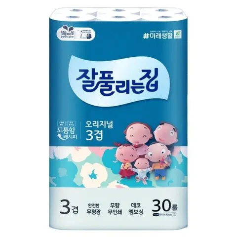 잘풀리는집 오리지널 화장지 3겹 27m (30롤)