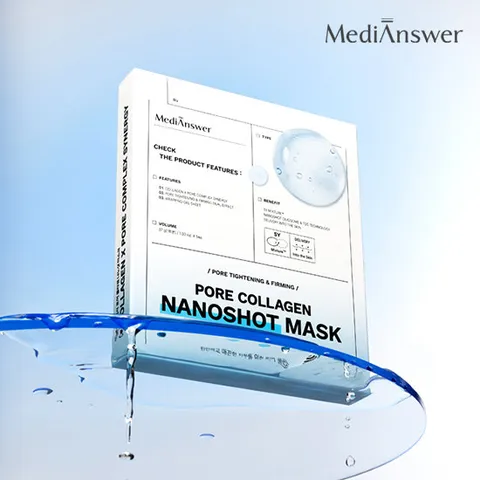 메디앤서 [추가증정] 모공타이트닝_포어콜라겐 나노샷 마스크 1박스 5매 + 2매 (총7매) (정가 42,000원)