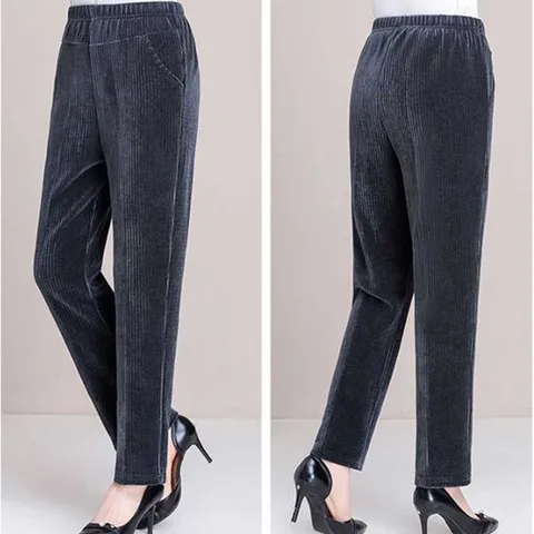 여성고무줄바지 여자 겨울 출근 룩 엄마 주말 외출 기모 밴딩 바지 여성밴딩바지