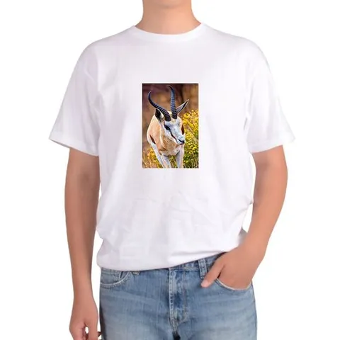 반팔티 염소 산양 영양 뿔 동물 프린트티셔츠