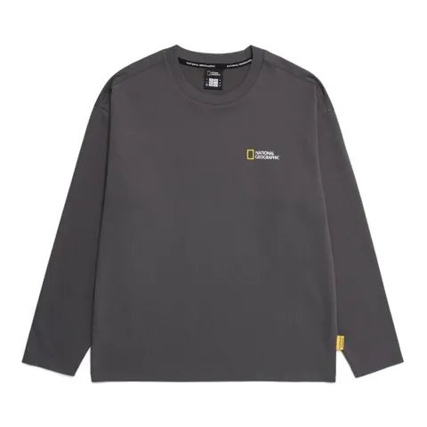 내셔널지오그래픽 N255UTS901 세미오버핏 수피마 긴팔 티셔츠 GREY