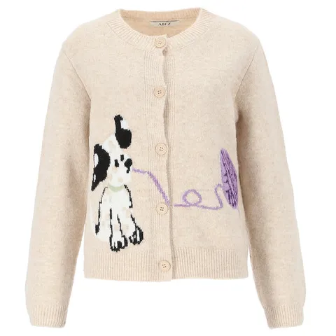 [ 롯데백화점 ][에이비에프지]패턴 포인트 긴팔 니트 가디건 APY4GY37L